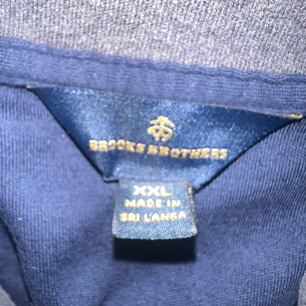 Brooks Brothers Mens XXL Navy Blue Cotton Quarter Zip Pullover Sweater - Picture 3 of 7